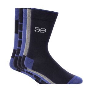 Crosshatch Mens Milato Crew Socks (Pack of 5) / Blue/Gray